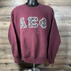 Vintage Alpha Epsilon Phi Sweatshirt Mens XL Maroon Lee USA Made excellent